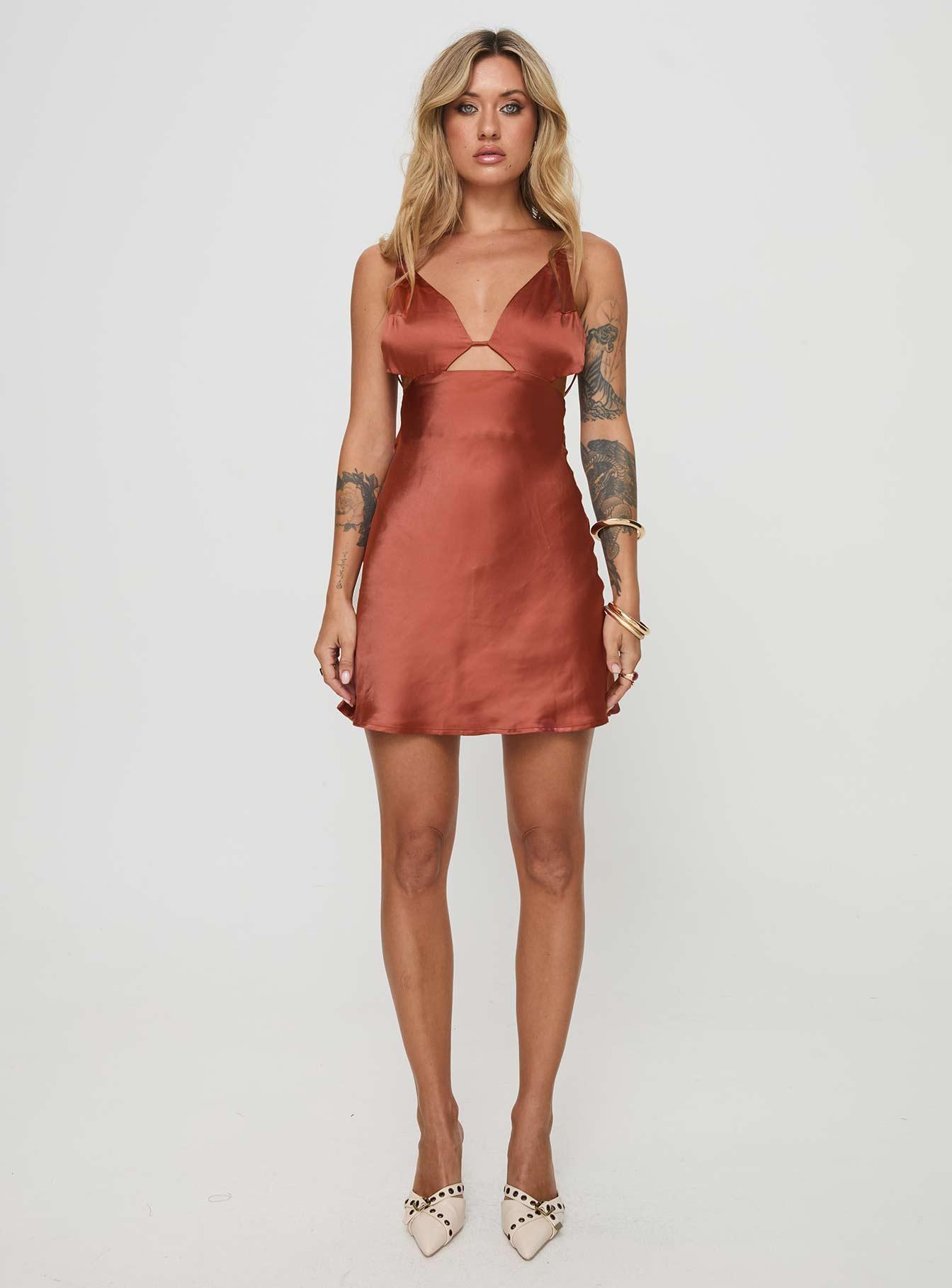 Alexo Mini Dress Rust Product Image