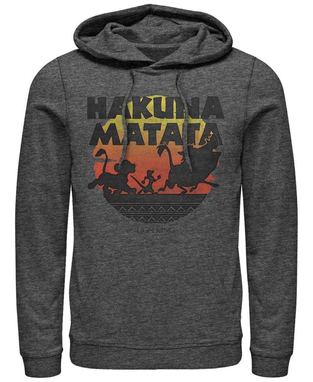 Mens Disney Lion King Hakuna Matata Silhouette Retro Group Shot Hoodie Product Image