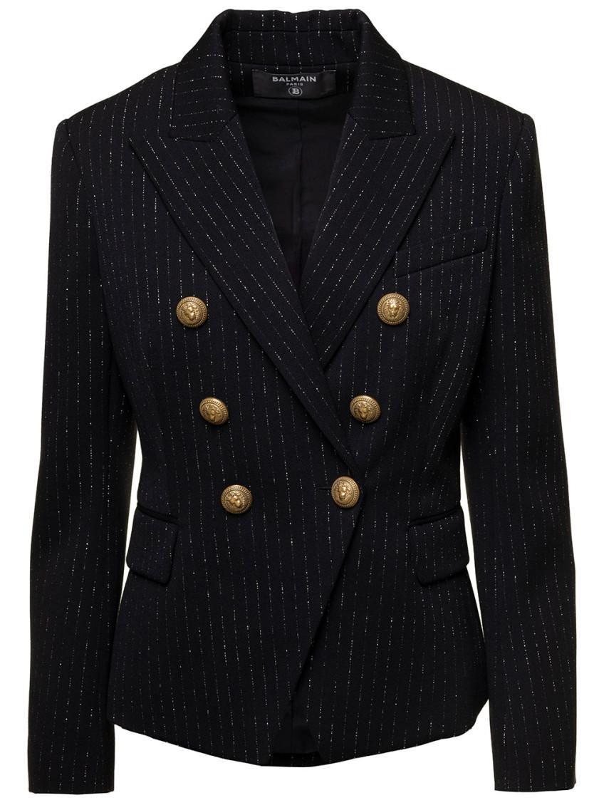 BALMAIN Black Double-breasted Jacket Product Image