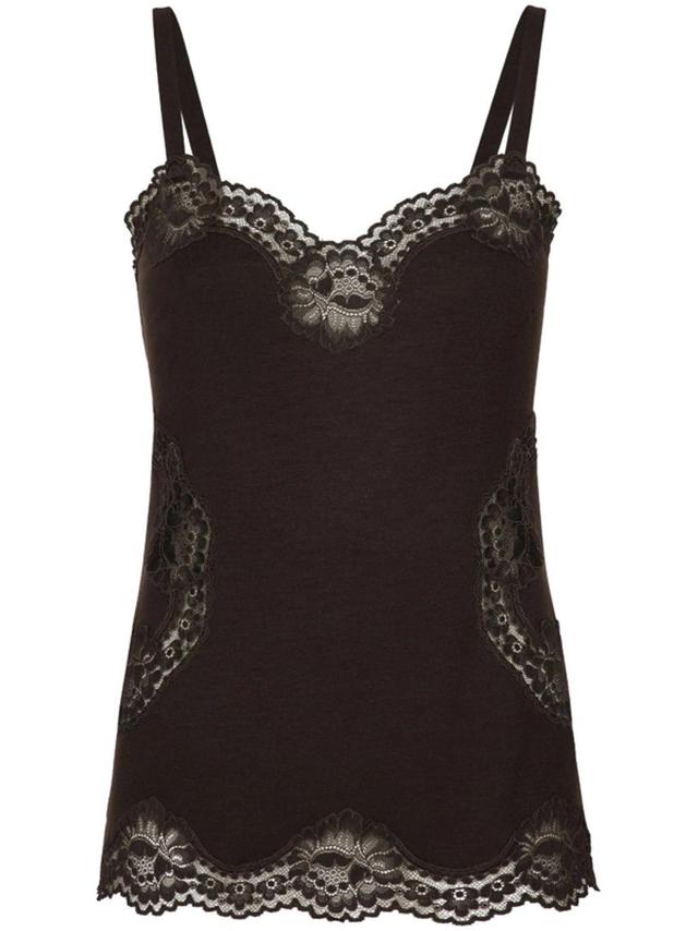 DOLCE & GABBANA Lace Trim Camisole In Black Product Image