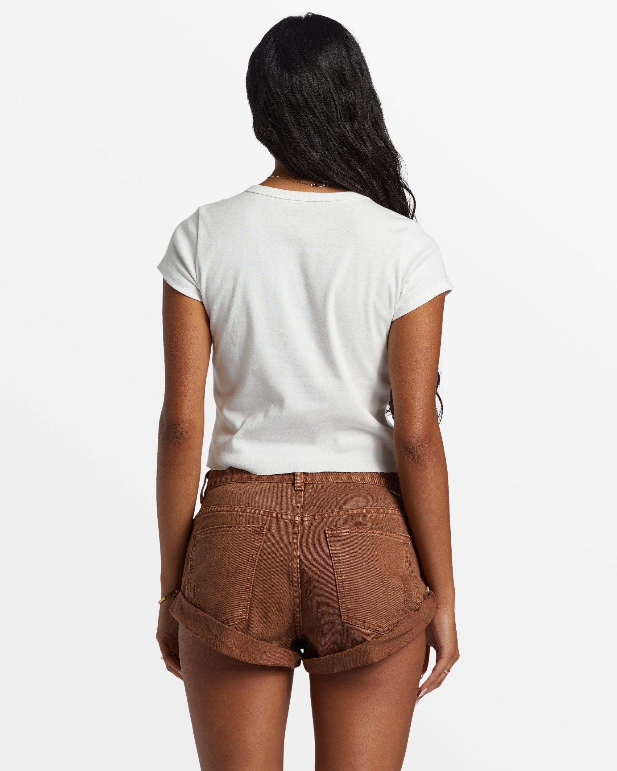 Get Low Short Denim Shorts - Toasted Coconut Female Product Image