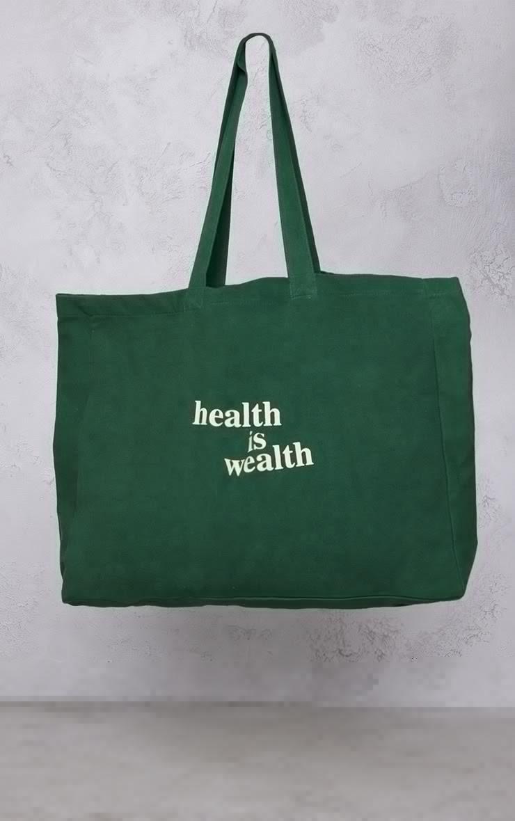 Forest Green Graphic Oversized Tote Bag Product Image