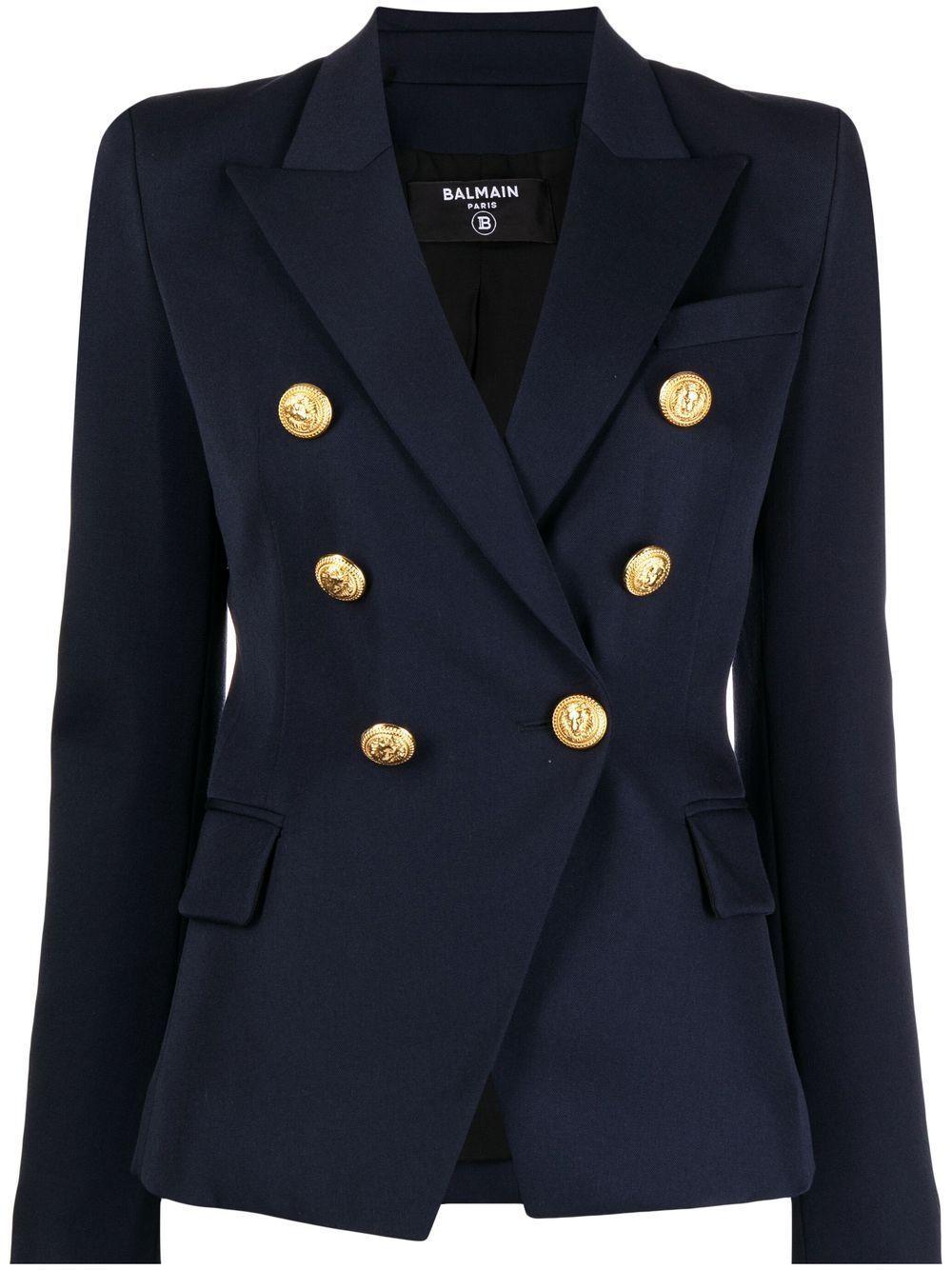 BALMAIN Notched Lapel 6 Button Double In Nero Product Image