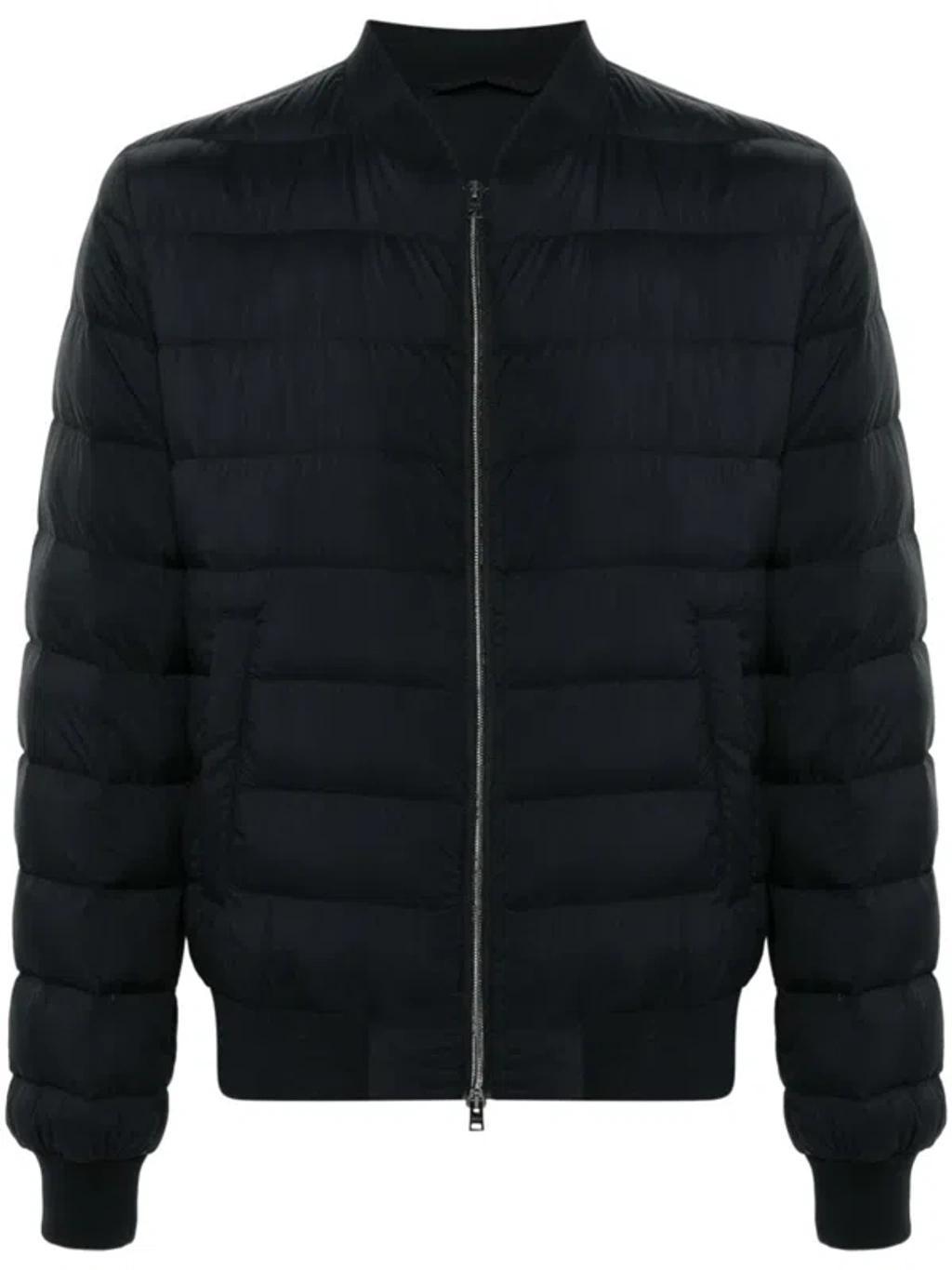 HERNO Quilted Padded Bomber Jacket In Black Product Image