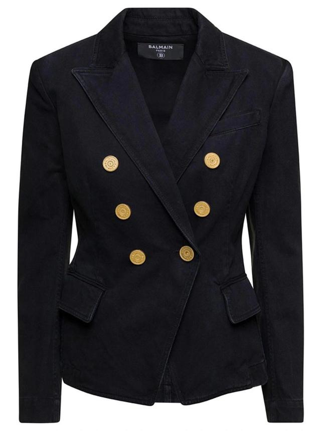 BALMAIN Notched Lapel 6 Button Double In Nero Product Image