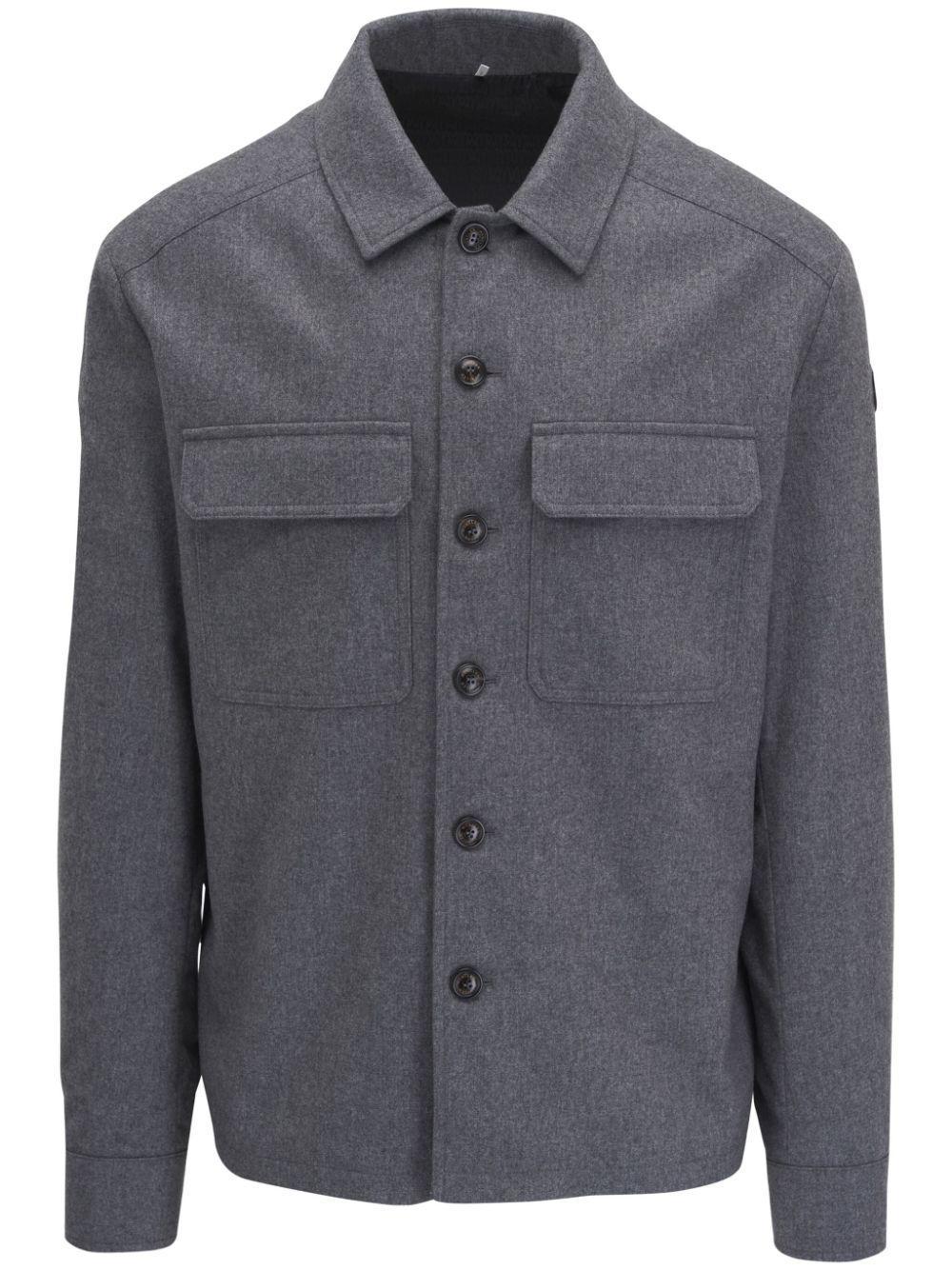 MONCLER Cashmere Blend Shirt In Gray Product Image