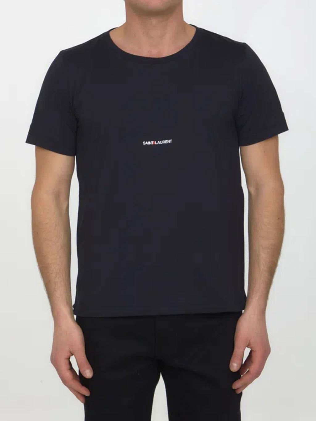 Cotton T-shirt With Logo In Black Product Image