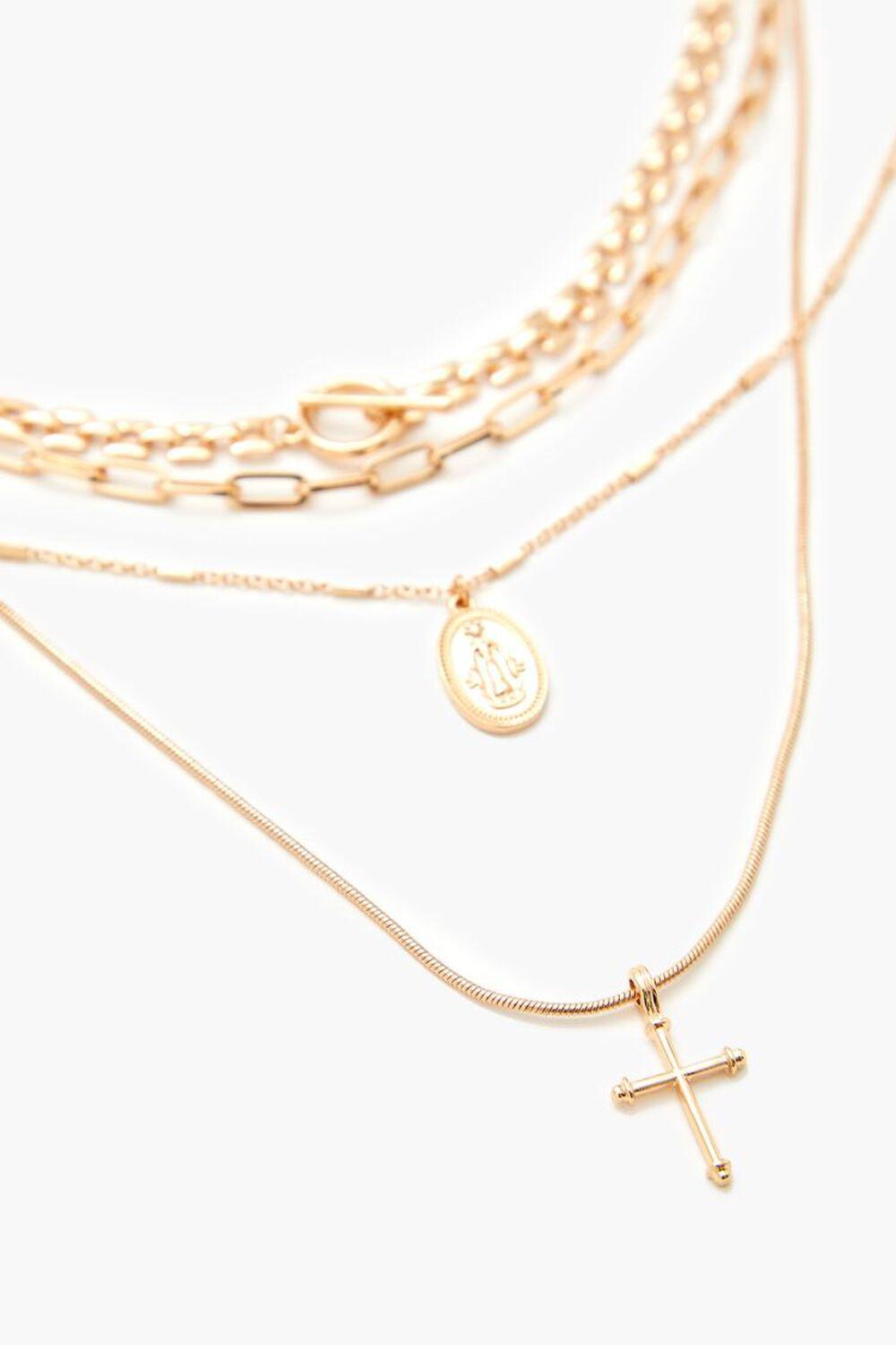 Cross Pendant Layered Necklace Set | Forever 21 Product Image