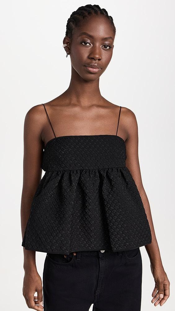 Cecilie Bahnsen Selena Top Blossom Matelasse Black | Shopbop Product Image