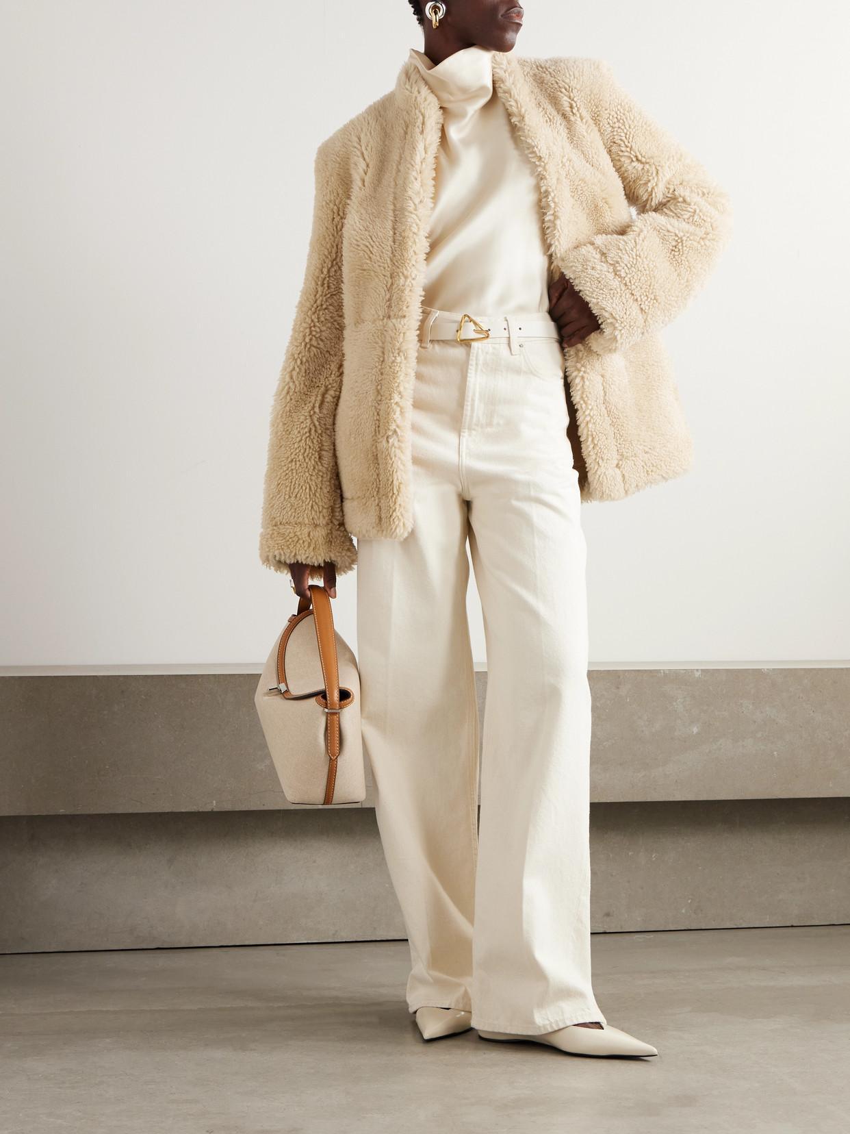 TOTÊME Shearling Jacket In Cream Product Image