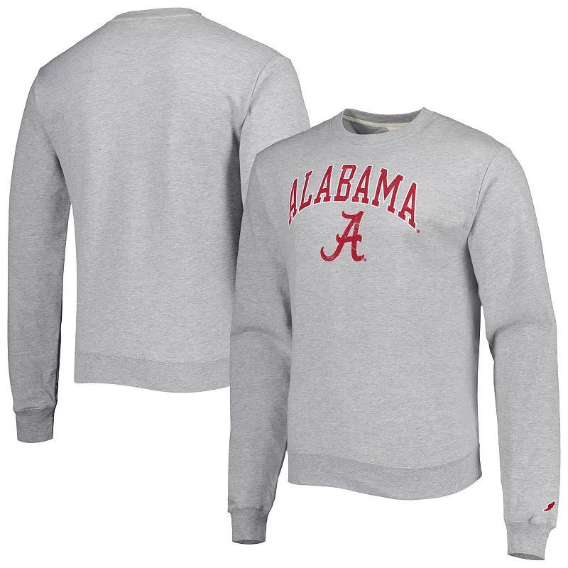 Mens League Collegiate Wear Heather Gray Alabama Crimson Tide 1965 Arch Essential Lightweight Pullover Sweatshirt Product Image