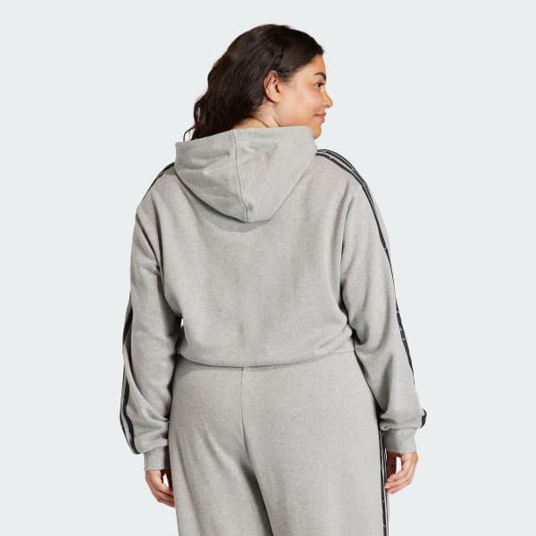 Essentials 3-Stripes Animal Print Relaxed Hoodie (Plus Size) Product Image