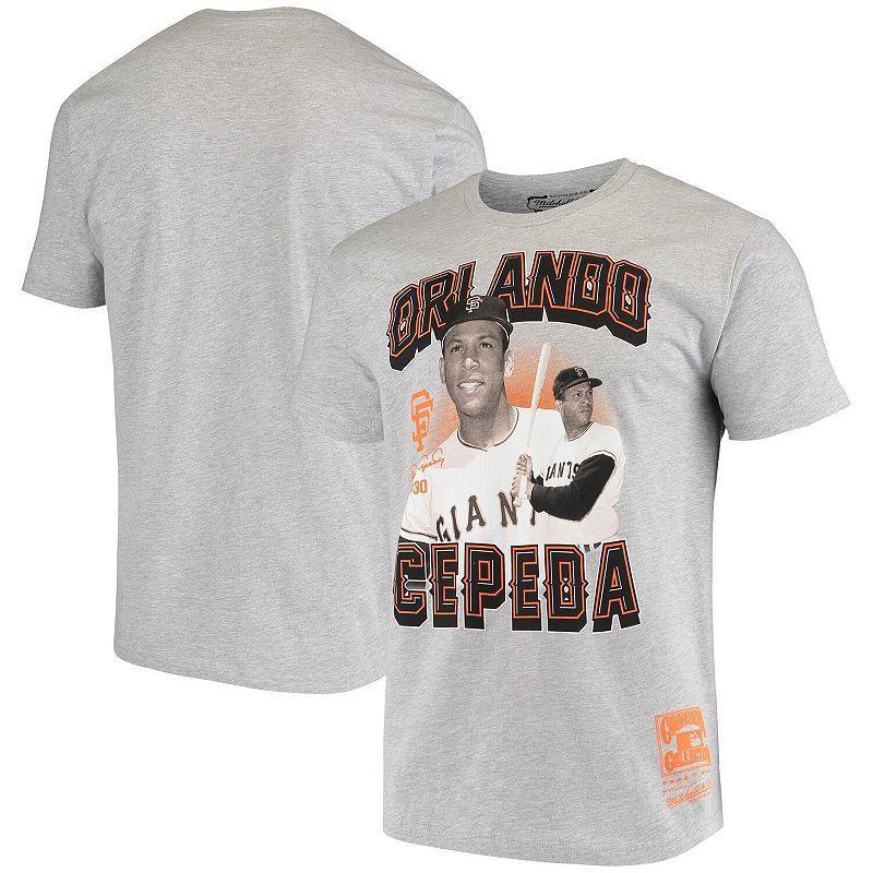 Mens Mitchell & Ness Orlando Cepeda Gray San Francisco Giants Name and Number T-shirt Product Image