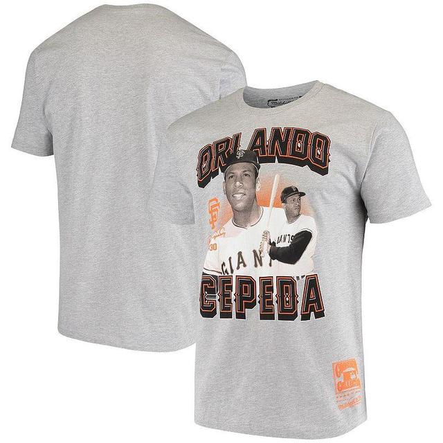 Mens Mitchell & Ness Orlando Cepeda Gray San Francisco Giants Name & Number T-Shirt Product Image