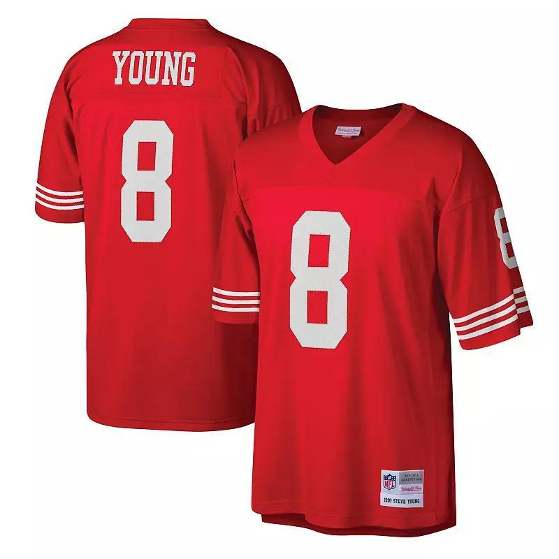 Mens Mitchell & Ness Steve Young Scarlet San Francisco 49ers Legacy Replica Jersey Product Image