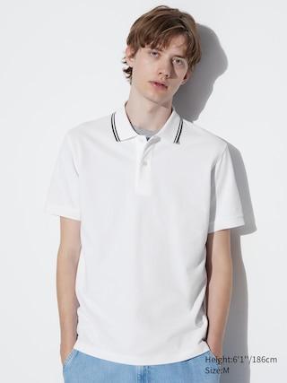 Mens Dry Pique Polo Shirt (Tipping Collar) with Quick-Drying White Small UNIQLO US Product Image