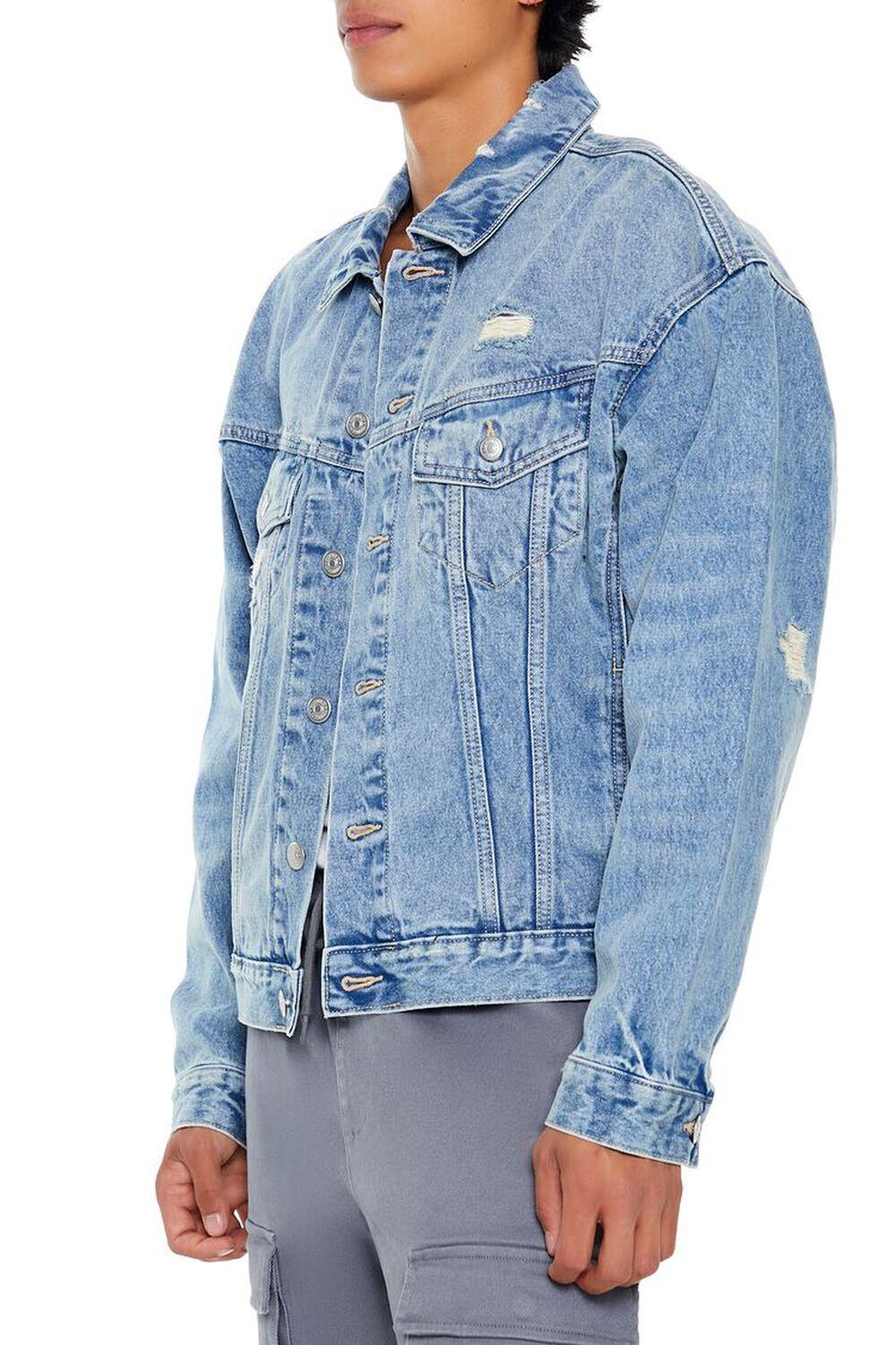 Distressed Denim Trucker Jacket | Forever 21 Product Image