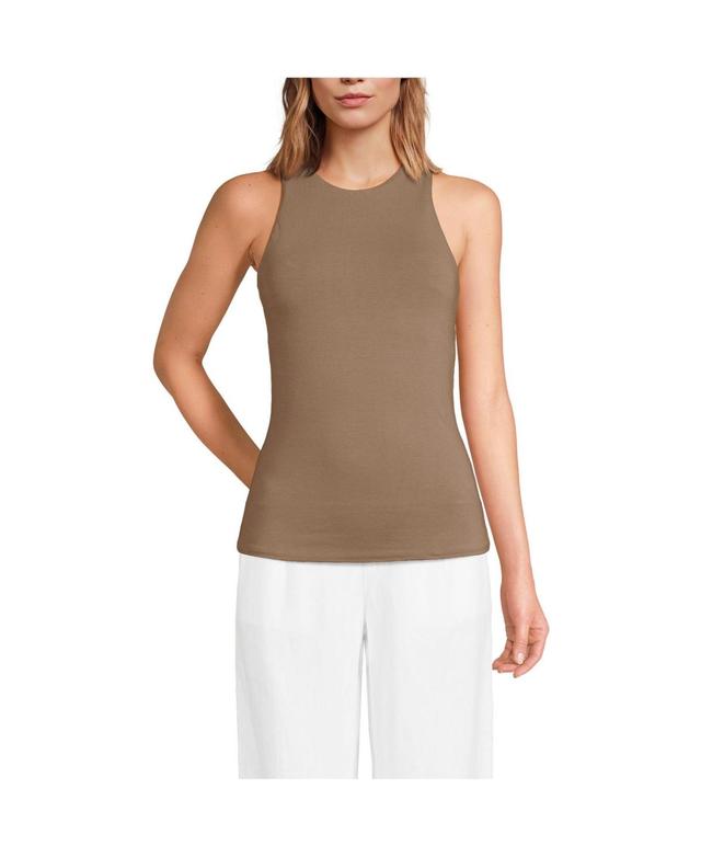 Womens Lands End Fitted Crewneck Tank Top Product Image