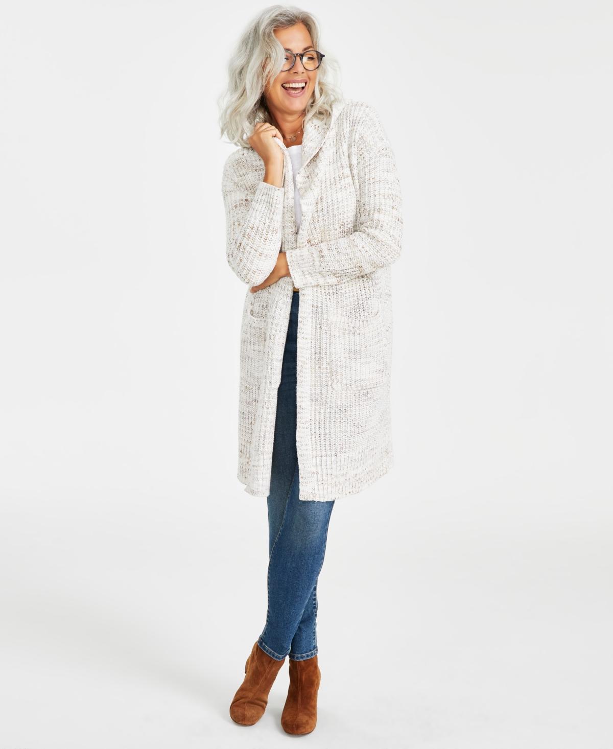 Style & Co Womens Hooded Open-Front Duster Cardigan, Created for Macys Product Image