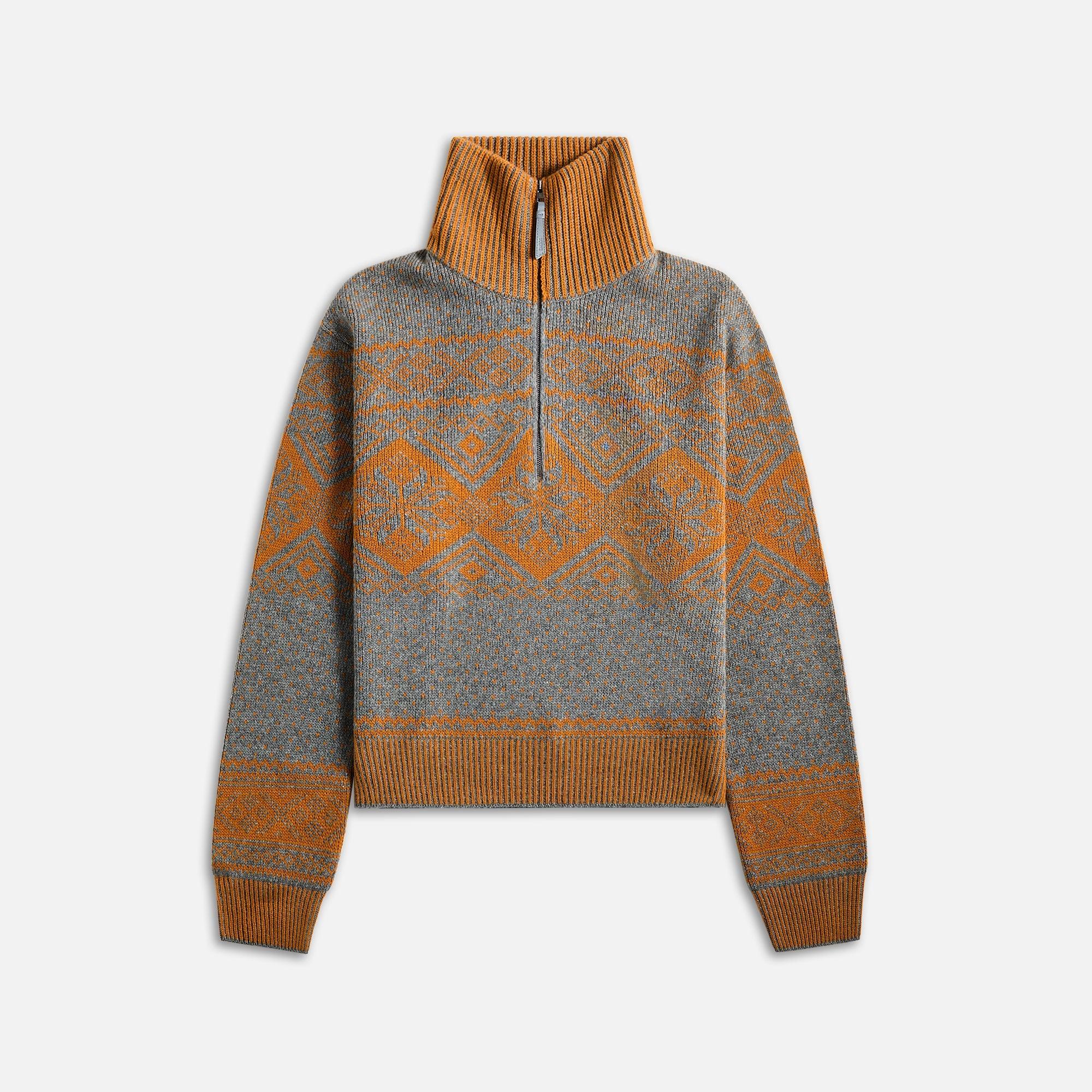 Loewe Zip-Up Sweater - Grey / Orange Male Product Image