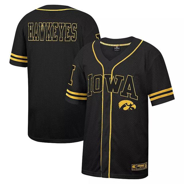 Mens Colosseum Iowa Hawkeyes Free Spirited Mesh Button-Up Baseball Jersey Product Image