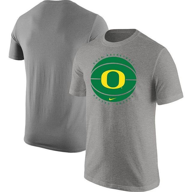 Mens Nike Heather Gray Oregon Ducks Basketball Logo T-Shirt Product Image