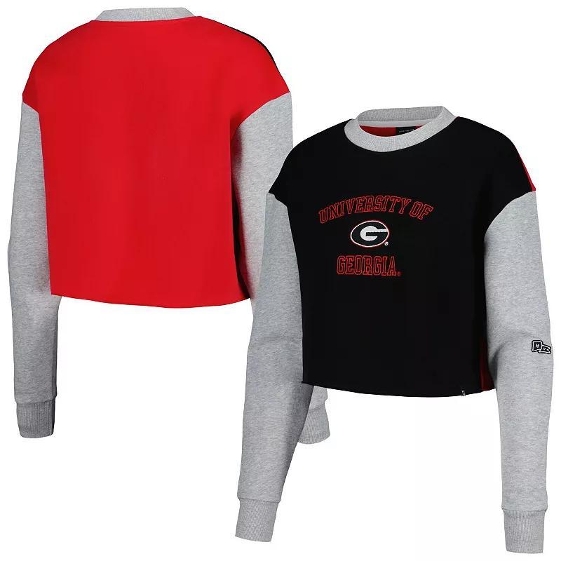 Womens Hype and Vice Georgia Bulldogs Colorblock Rookie Crew Pullover Sweatshirt Product Image