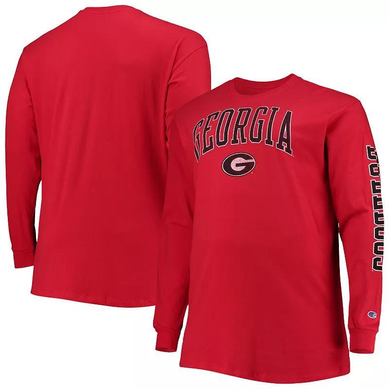 Mens Champion Red Georgia Bulldogs Big and Tall 2-Hit Long Sleeve T-shirt Product Image