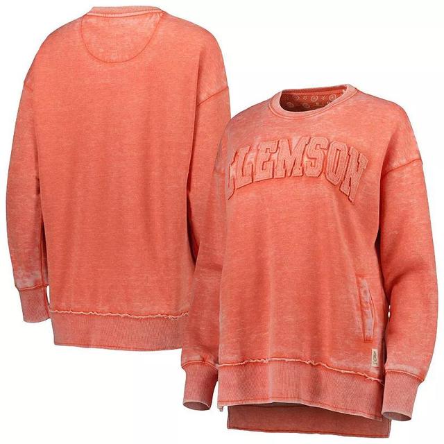 Womens Pressbox Clemson Tigers Marniville Vintage Wash Pullover Sweatshirt Product Image