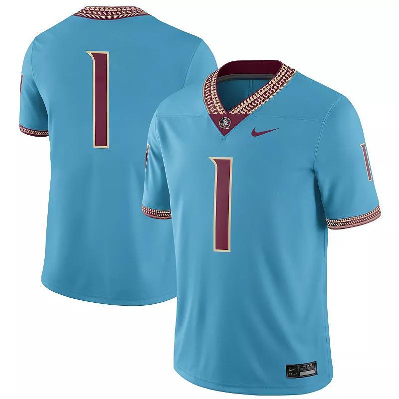 Mens Nike #1 Turquoise Florida State Seminoles Heritage Game Jersey Turquoise A Product Image