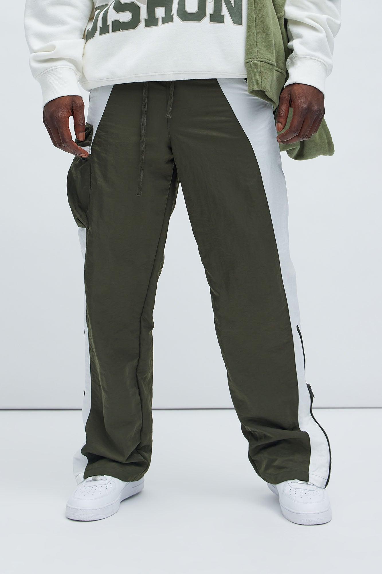 Double Time Contrast Track Pants - Olive/combo Product Image