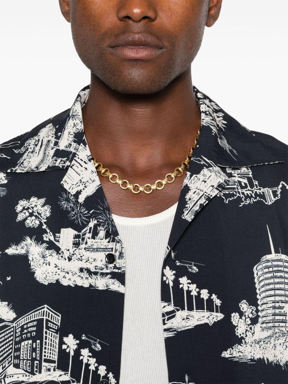 Landmark Printed Shirt In Black And White Product Image