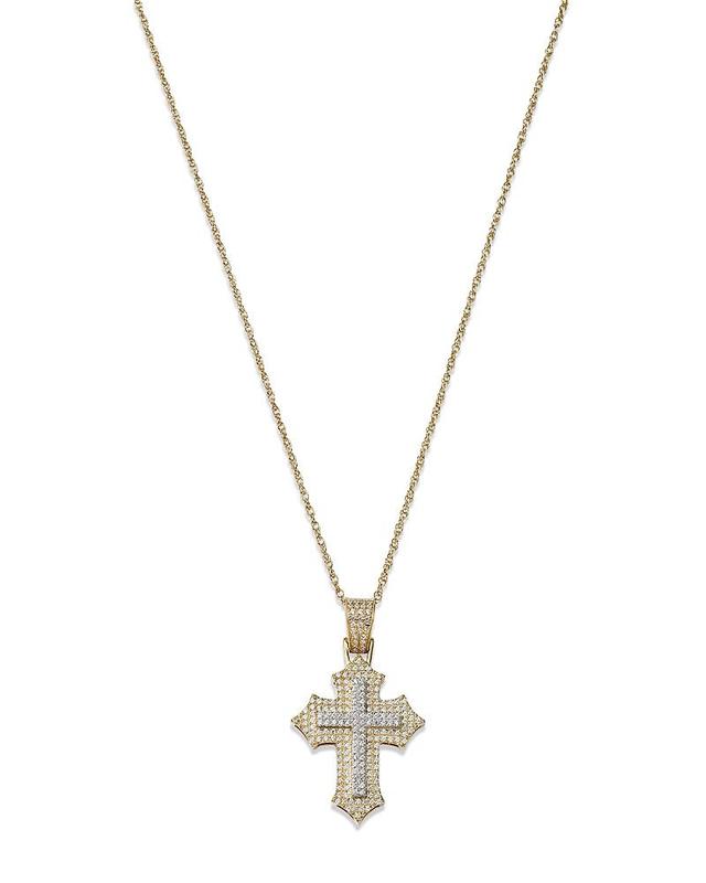 Bloomingdales Mens Diamond Cross Pendant Necklace in 14K Yellow Gold, 0.33 ct. t. w. - 100% Exclusive Product Image