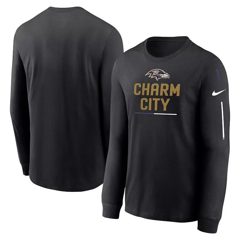 Mens Nike Baltimore Ravens Team Slogan Long Sleeve T-Shirt Product Image