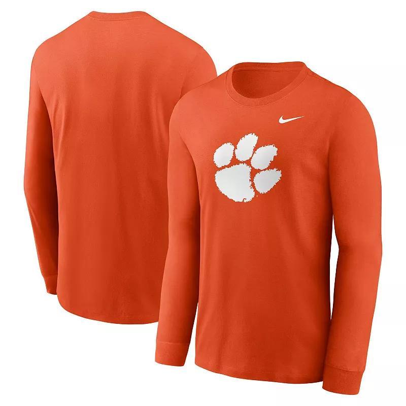 Mens Nike Clemson Tigers Primary Logo Long Sleeve T-Shirt Product Image