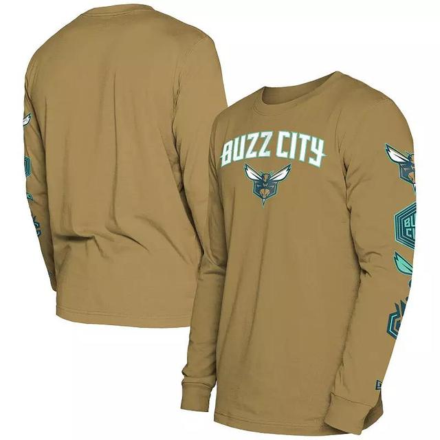 Mens New Era Tan Charlotte Hornets 2023/24 City Edition Long Sleeve T-Shirt Product Image