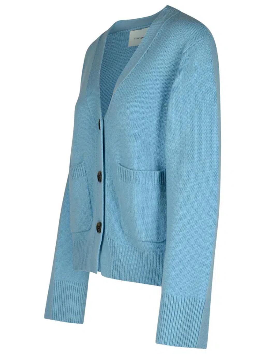 LISA YANG 'danni' Light Blue Cashmere Cardigan Women Product Image