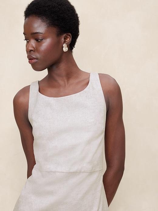 Linen-Blend Sheath Mini Dress Product Image