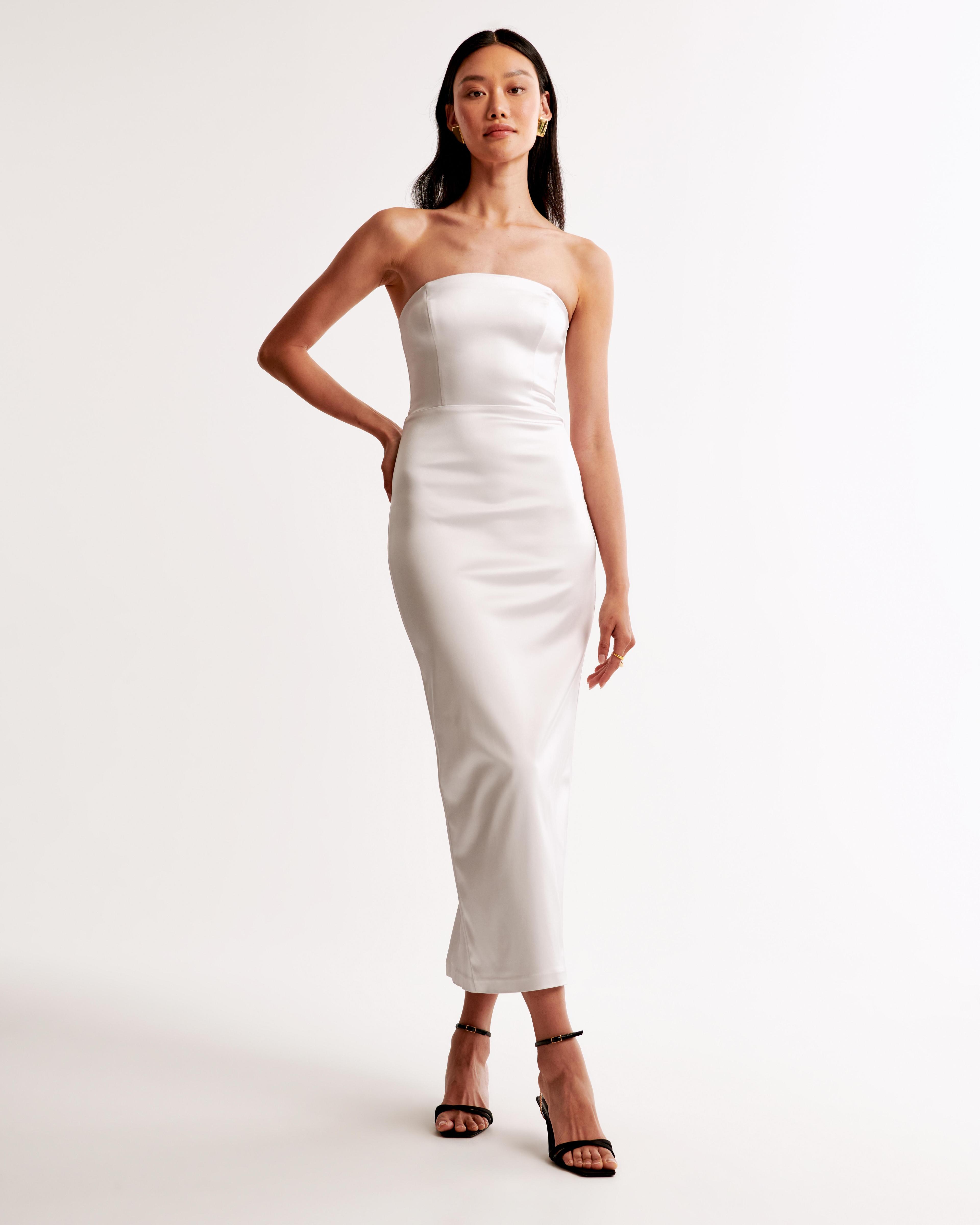 Strapless Satin Sculpt Maxi Dress Product Image