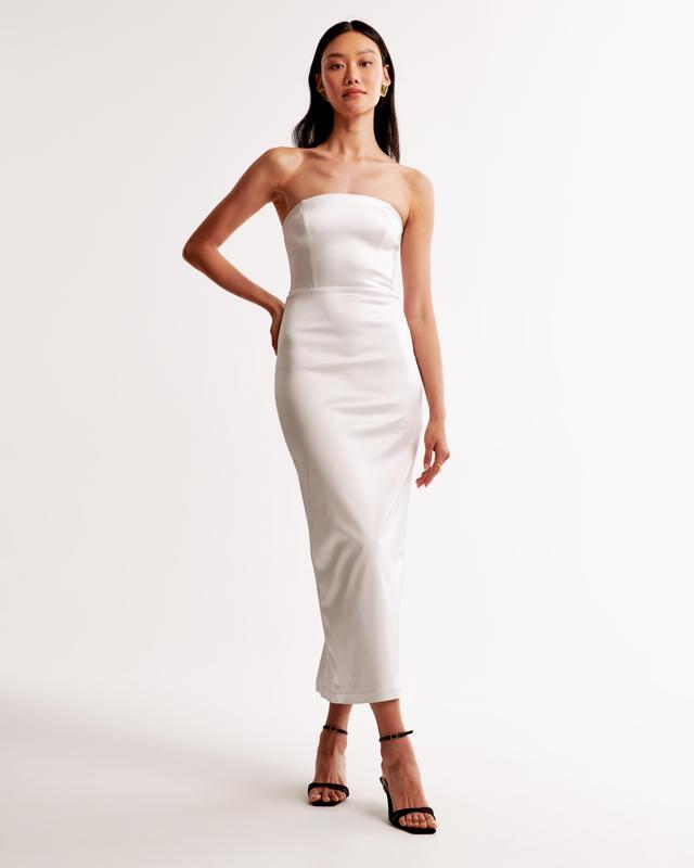 Strapless Satin Sculpt Maxi Dress Product Image