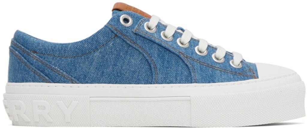 Blue Patch Sneakers In Mid Blue Product Image