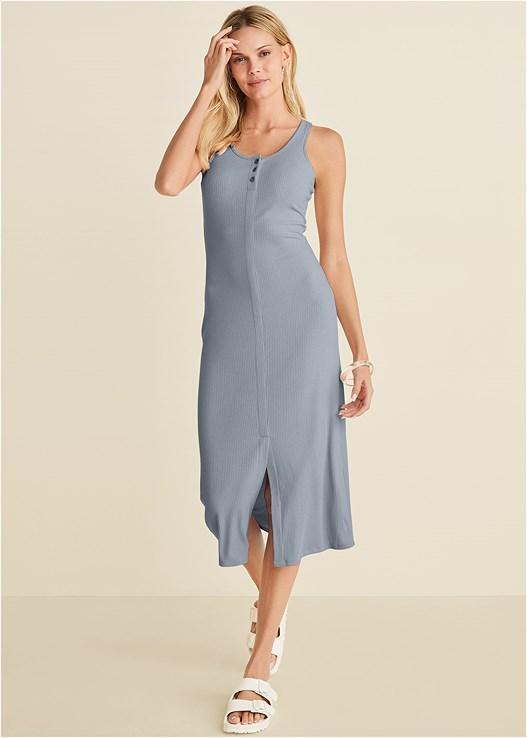 Henley Midi Dress Product Image