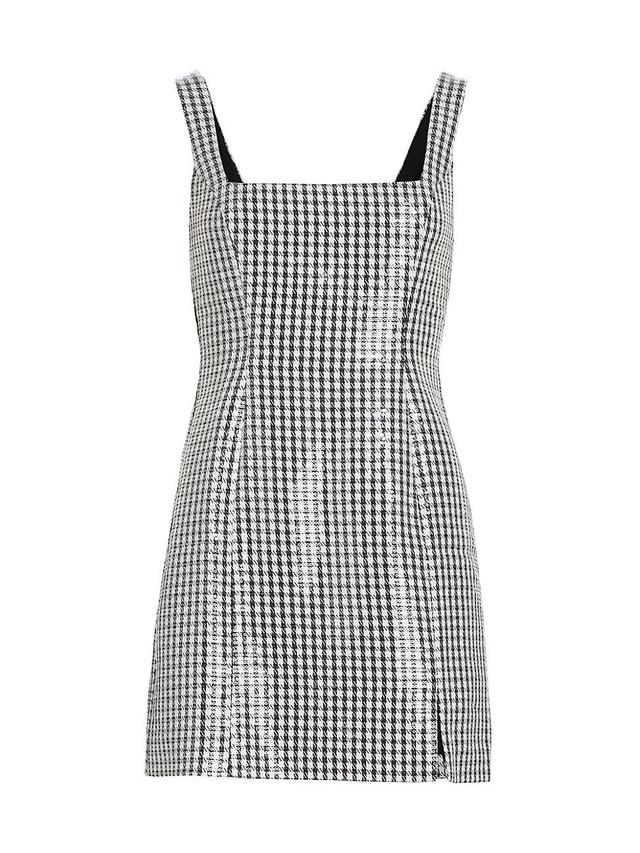 Womens Houndstooth Sequin Minidress Product Image