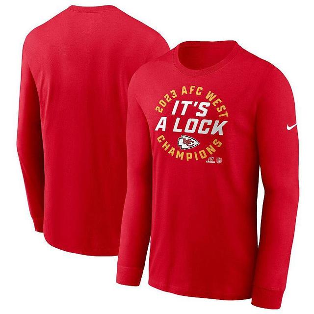 Mens Nike Kansas City Chiefs 2023 AFC West Division Champions Locker Room Trophy Collection Long Sleeve T-Shirt Product Image