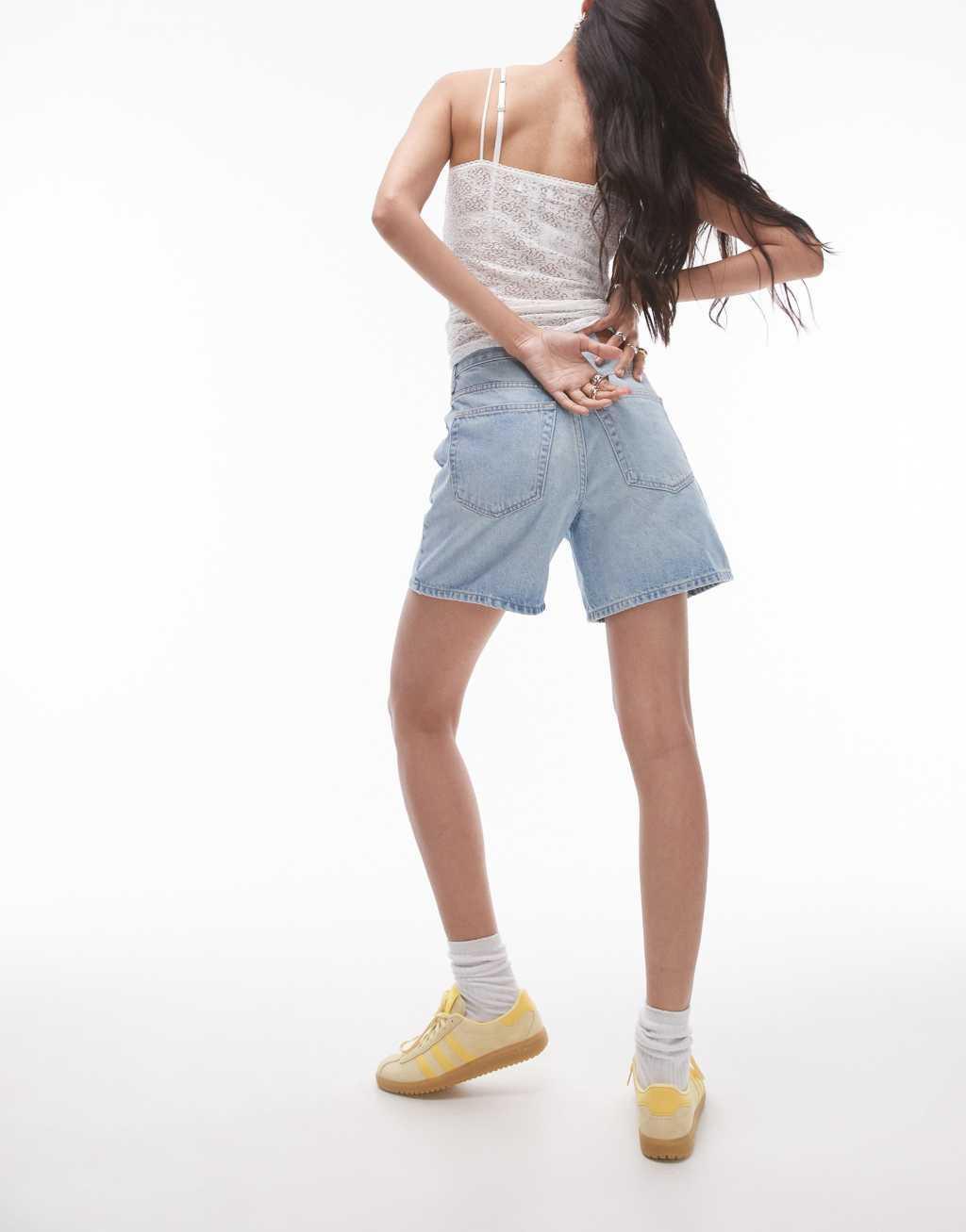 Topshop denim shorts in bleach Product Image