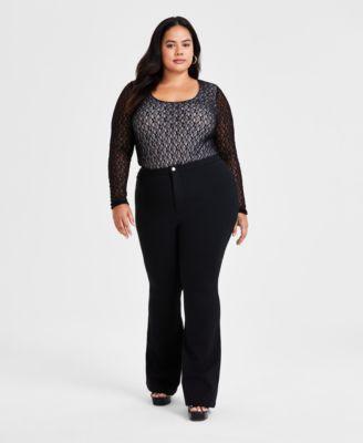 Bar Iii Womens Flare Leg Ponte Knit Pants Pxxs 4x Created For Macys Product Image