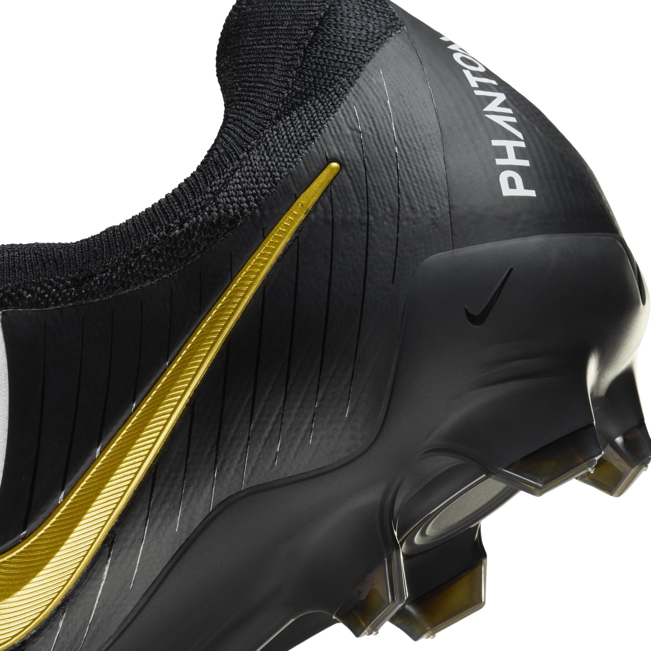 Nike Mens Nike Phantom GX II Pro FG - Mens Soccer Shoes White/Black/Metallic Gold Coin Product Image