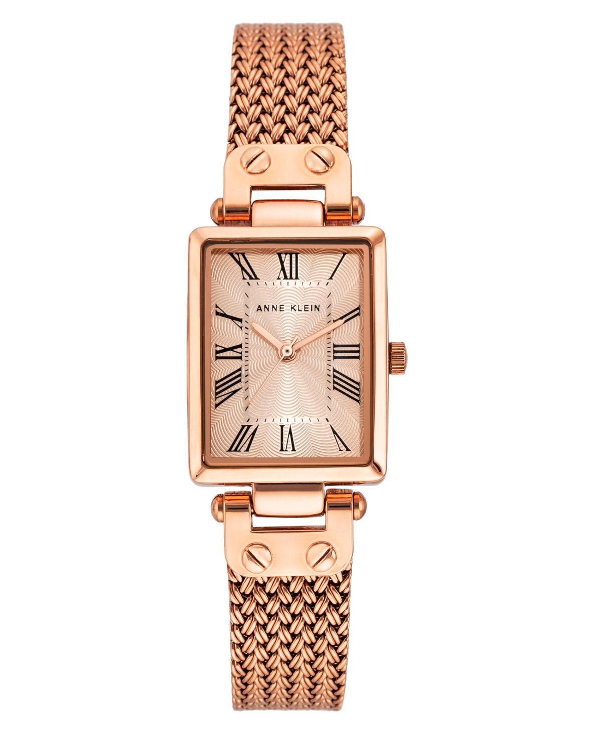 Anne Klein Womens Three Hand Quartz Rose Gold-tone Stainless Steel Band Watch, 21.5mm Product Image