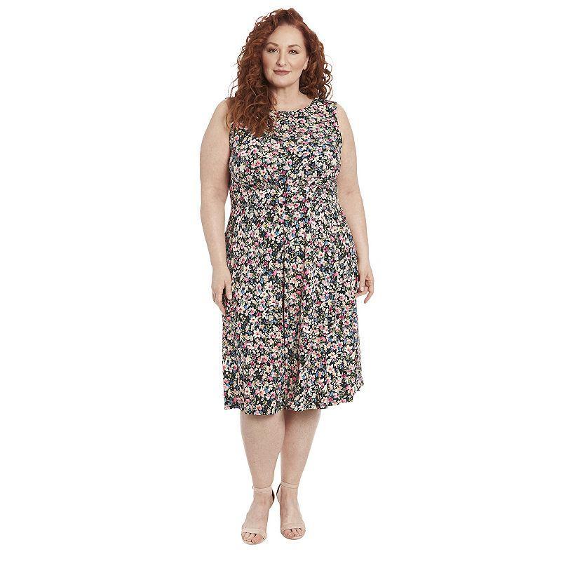 Plus Size London Times Midi Dress, Womens Product Image