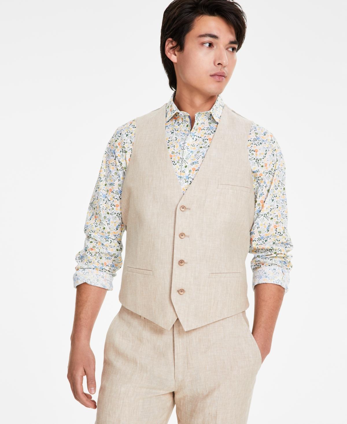 Bar Iii Mens Slim-Fit Linen Suit Vest, Created for Macys Product Image